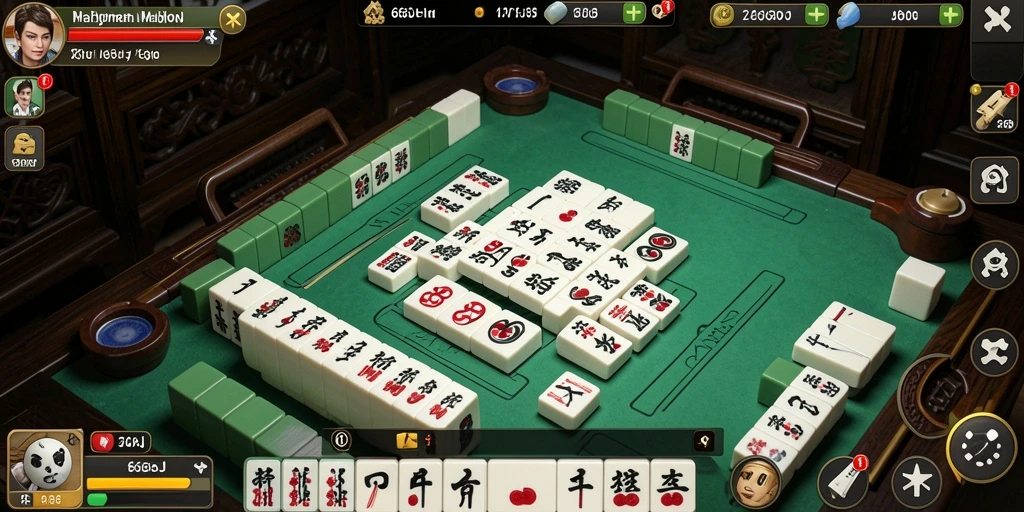 Tangkapan layar gameplay 666J yang menunjukkan keseruan Mahjong.