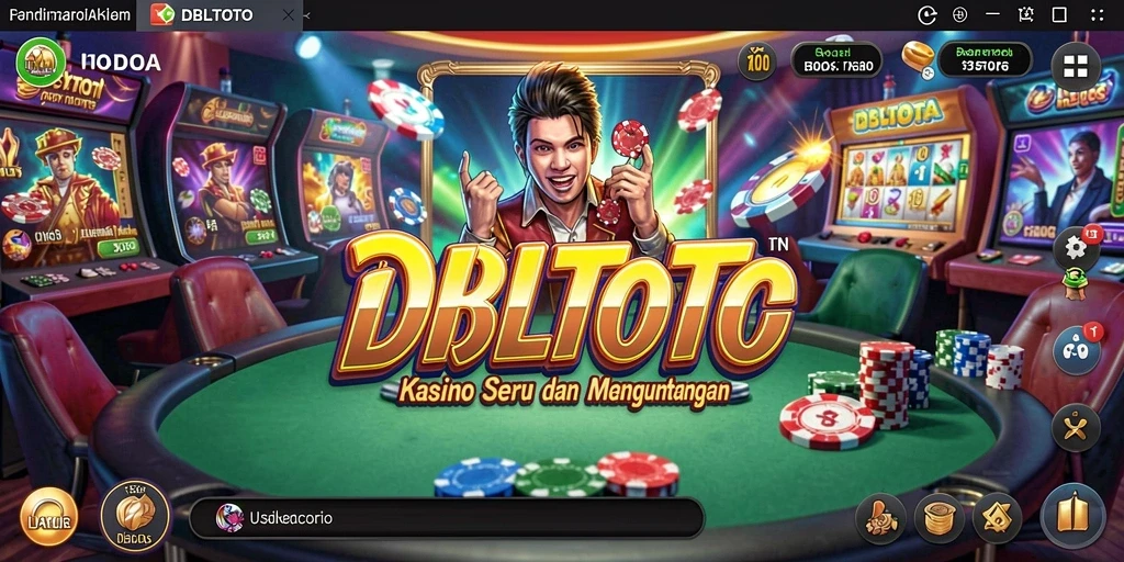 Screenshot utama DBLTOTO menampilkan gameplay Kasino yang seru dan interaktif.
