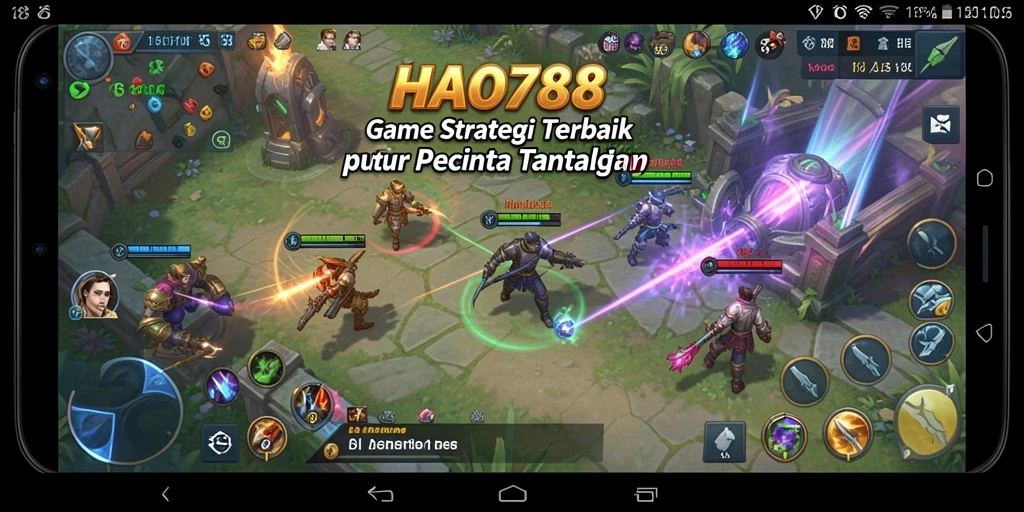 Tangkapan layar HAO788 menampilkan aksi pertempuran strategi yang mendebarkan.