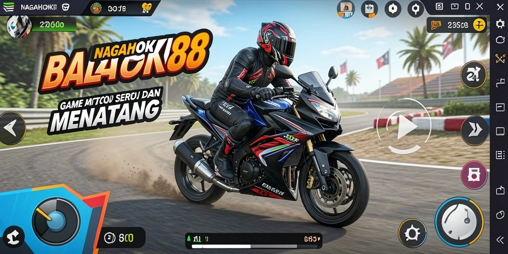 Gameplay NAGAHOKI88 yang mendebarkan saat balapan motor.