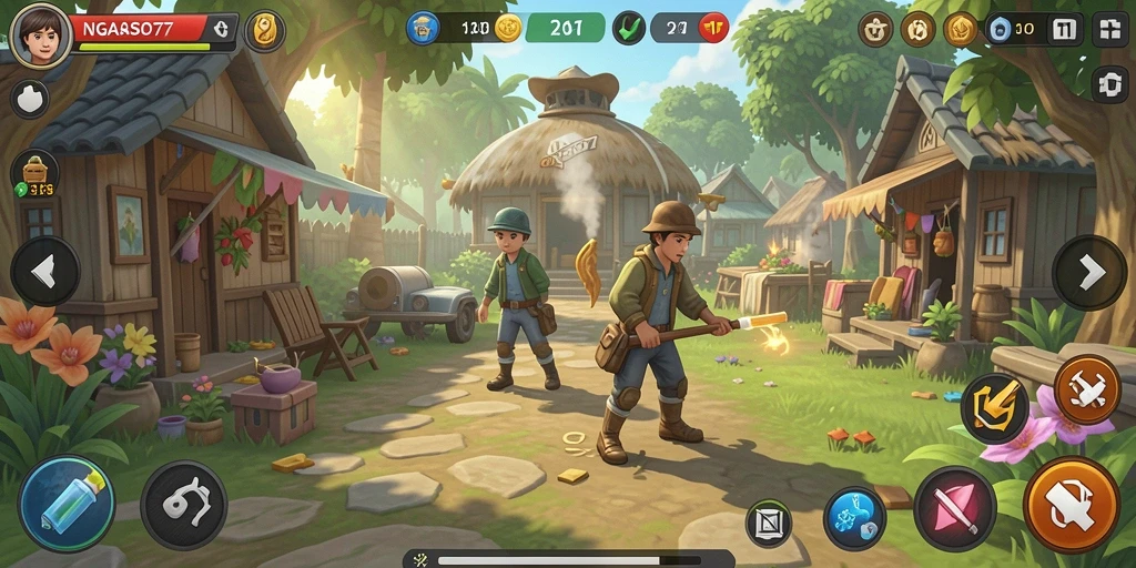 Tampilan gameplay seru dan interaktif dalam NGASO77.