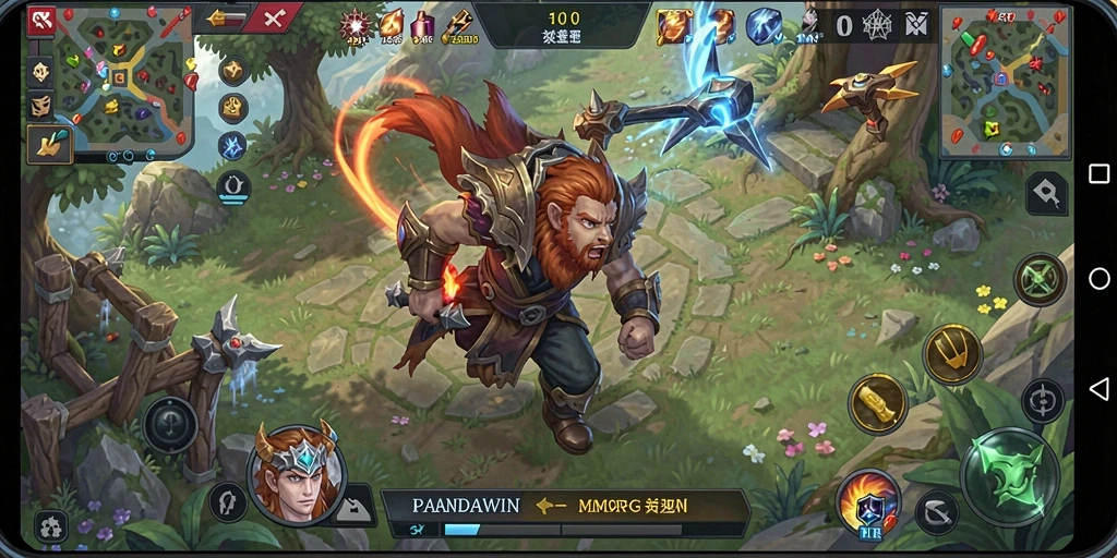 Screenshot gameplay PANDAWIN yang menampilkan pertarungan seru di dunia MMORPG.