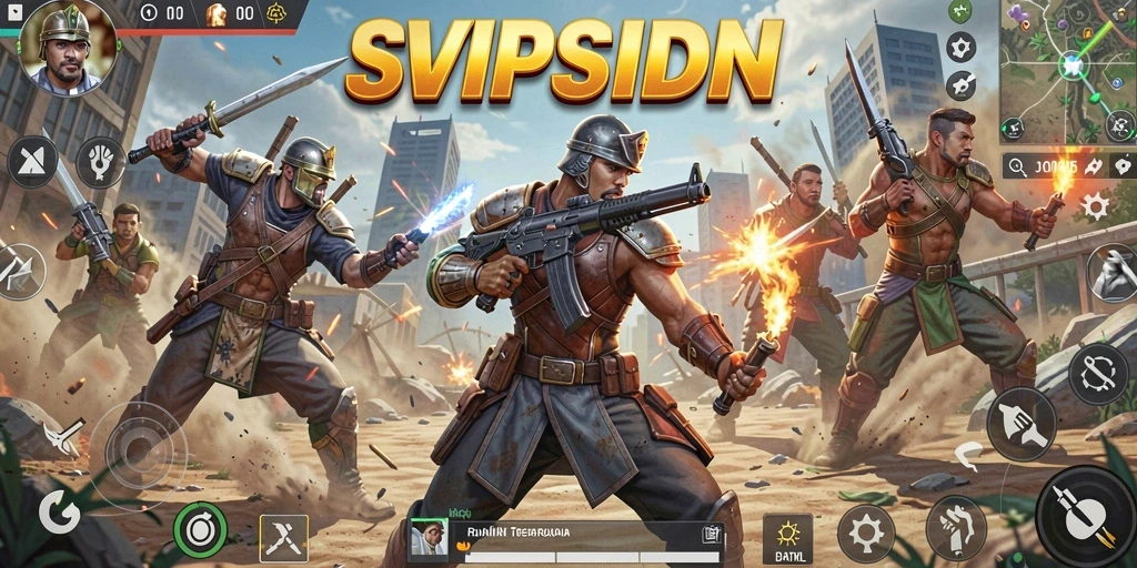 Gameplay seru SVIPSIDN dalam pertempuran Battle Royale.
