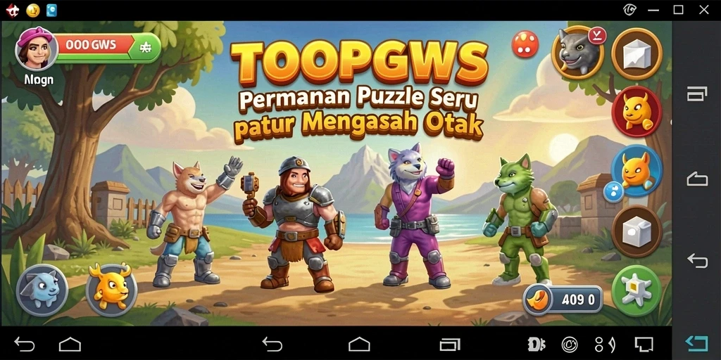 Tampilan visual permainan TOOPGWS dengan tantangan Puzzle yang menarik.