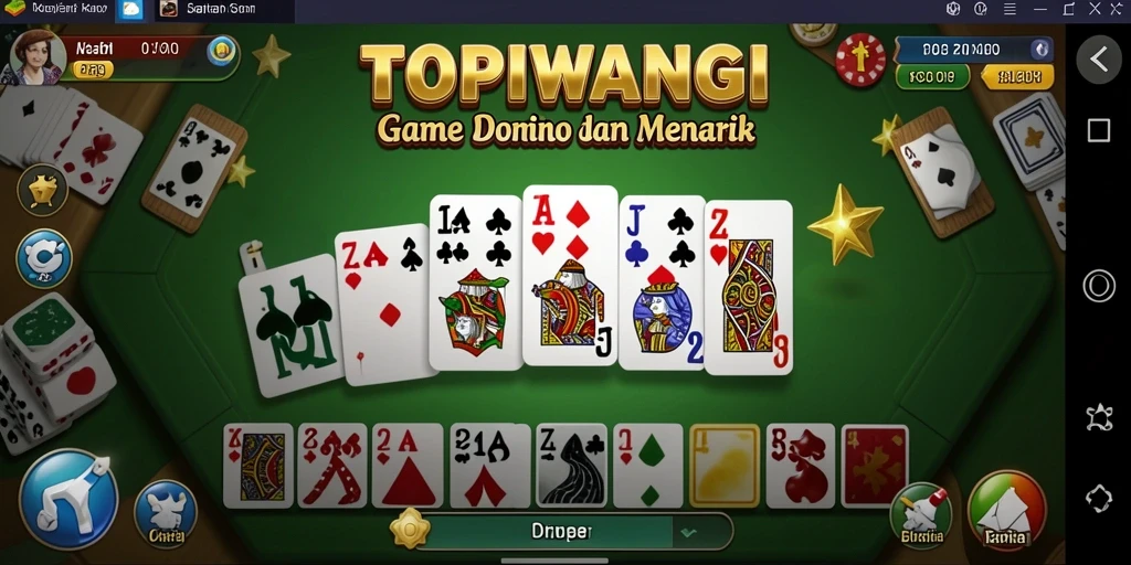 Screenshot gameplay TOPIWANGI menunjukkan keseruan permainan domino.