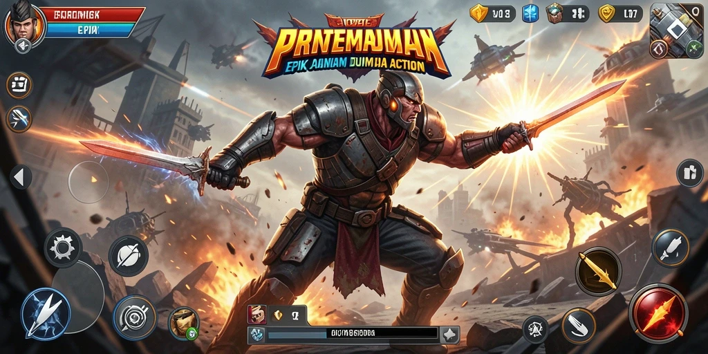 Screenshot V07 menampilkan aksi seru dalam pertempuran epik.