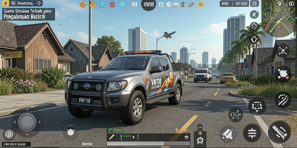 Tangkapan layar gameplay VW108 menampilkan momen seru dalam simulasi.